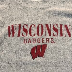 Wisconsin Badgers Women XL Terry Cloth Gray Red Long Sleeve Sweatshirt College